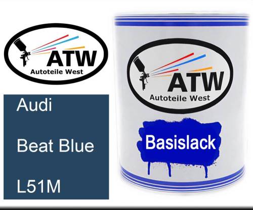 Audi, Beat Blue, L51M: 1L Lackdose, von ATW Autoteile West.